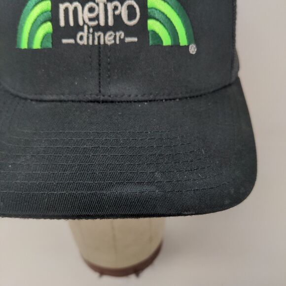 Pacific Headwear Men's Snapback Mesh Back Hat Black Adjustable Metro Diner Logo - Picture 5 of 12